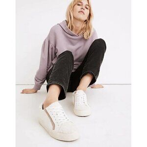 Madewell Sidewalk Low-Top Sneakers White Leather: Sherpa Edition Women's 11